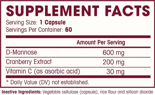 Miniatura 6 de D MANNOSE con extracto de arándano y vitamina C – Limpieza del tracto urinario UT y salud de la vejiga – Protege contra infecciones del tracto
