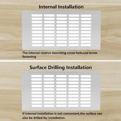 Miniatura 6 de 2 fundas para ventilación de aire, rejilla de ventilación de aleación de aluminio blanca rectangular, cubierta de rejilla de metal para armario
