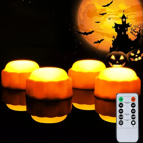 Miniatura 8 de Homemory Luces LED brillantes de calabaza de Halloween, cambio de color con control remoto y temporizadores, luces Jack O'Lantern funcionan