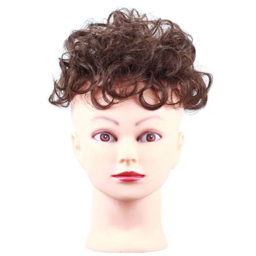 Miniatura 5 de Peluca de pelo corto y rizado con clip en base ahuecada para mujer, color negro y marrón