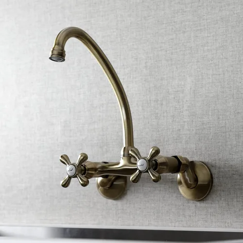 Miniatura 5 de Kingston Brass Kingston - Grifo de cocina ajustable de 6 pulgadas para montaje en pared, latón antiguo