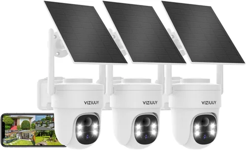 Miniatura 11 de VIZIUUY - Cámaras de seguridad solar inalámbricas para exteriores, 2 paquetes de cámaras de seguridad de 3MP inalámbricas para exteriores, cámara