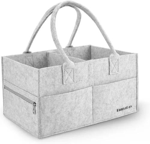 Organizador Caddy de Pañales para Bebé, Cesta de Almacenamiento Portátil de Artículos Esenciales para Bebé para Mesa de Cambio, Cesta para Coche y