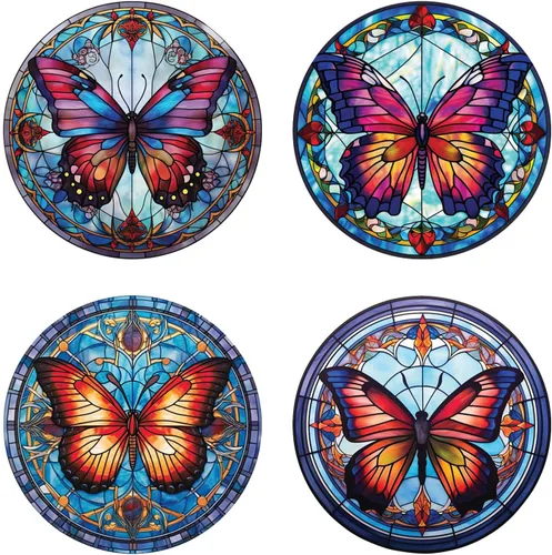 Miniatura 13 de 4 hojas de colibrí de gran tamaño para ventana, adhesivos anticolisión para evitar golpes de pájaros en vidrio, calcomanías de vinilo no adhesivas