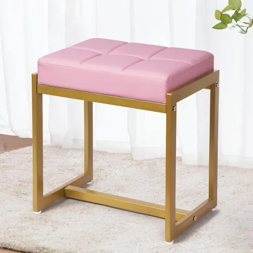Miniatura 11 de Taburete de tocador, taburetes de silla de tocador para sala de maquillaje, taburete cuadrado de lino para tocador, otomanos pequeños acolchados