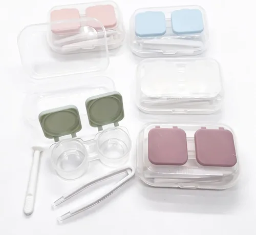 Miniatura 8 de Fundas para lentes de contacto, colorido soporte para lentes de contacto, estuche de contacto transparente, mini lente de contacto portátil