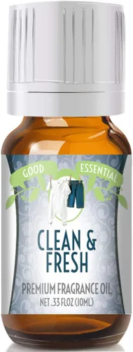 Good Essential Botella de 10 ml - Aceite de fragancia limpio y fresco - Agrega a ambientadores para el hogar o spray de lino de algodón fresco -