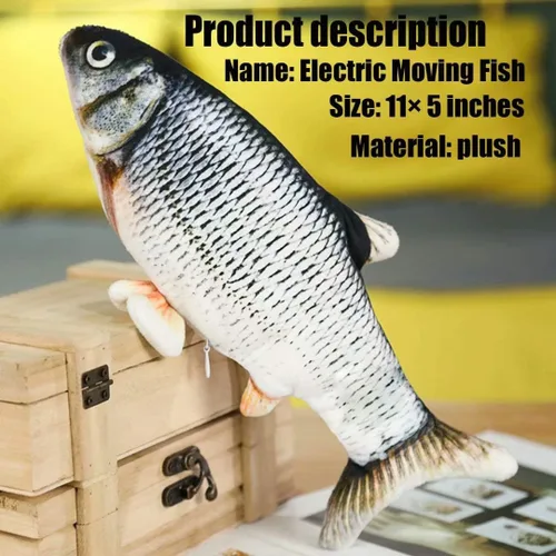 Miniatura 2 de QIAONIUNIU Juguetes de peluche interactivos de peces móviles eléctricos