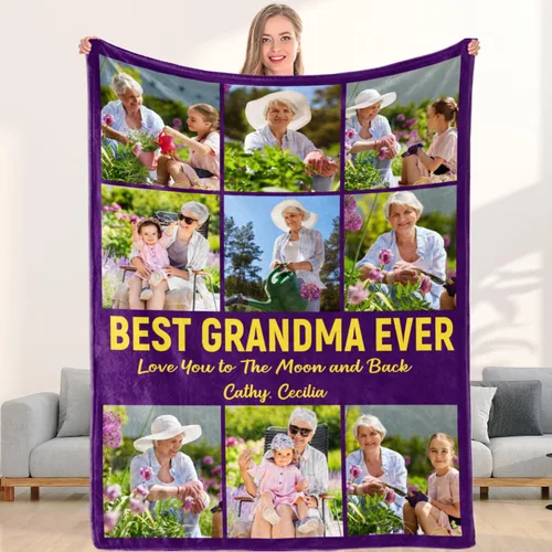 Miniatura 14 de Mantas personalizadas con collage de fotos y texto, hechas en Estados Unidos, mantas personalizadas con imágenes personalizadas para cumpleaños