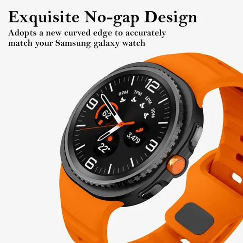 Miniatura 3 de Correa resistente sin huecos para Samsung Galaxy Watch Band 8 1.732 in 1.575 in/Galaxy Watch 8 Classic Band 1.811 in, correa deportiva de silicona