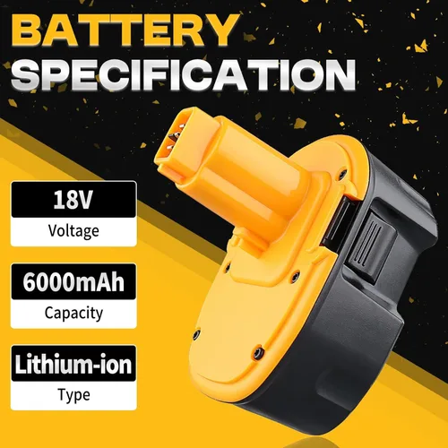 Miniatura 2 de Paquete de 2 baterías de repuesto de 18 V 6.0 Ah para Dewalt de iones de litio compatibles con Dewalt batería de 18 voltios DC9096 DC9098 DC9099