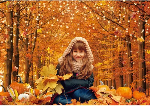 Miniatura 3 de Telón de fondo de 2,43 x 1,82 mt para fotos de otoño para fotografía, escena de bosque otoñal, telón de fondo de hojas de arce de Acción de Gracias