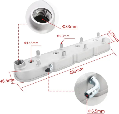 Miniatura 2 de LS - Cubiertas de válvula de aluminio fundido con soportes de bobina compatibles con Che-vy Small Block V8 293 325 346 364 376 427 LS1 LS2 LS3 LS6
