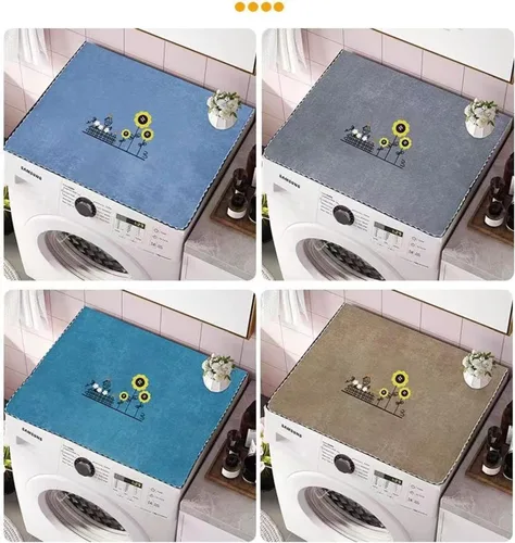 Miniatura 2 de Cubiertas para lavadora y secadora, cubierta superior para lavadora y secadora, a prueba de polvo, cubiertas superiores antideslizantes para nevera