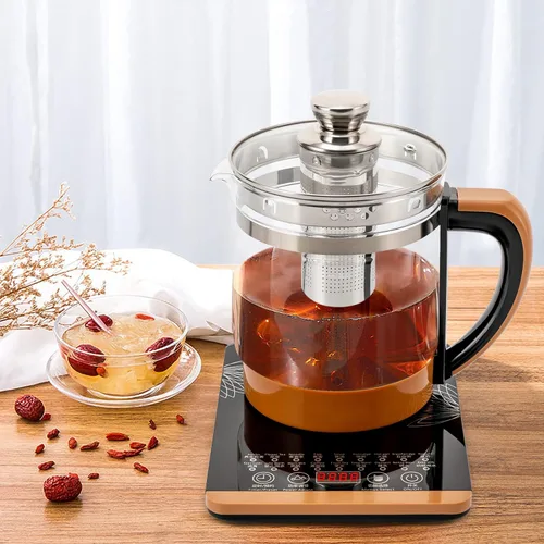 Hervidor eléctrico de vidrio para agua hirviendo para 1.8 L, hervidor eléctrico con control de temperatura, hervidor eléctrico con infusión de té,