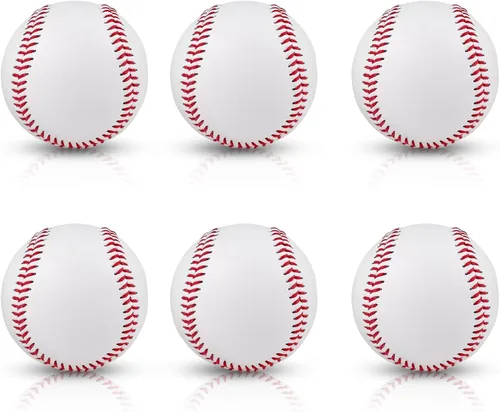 Miniatura 9 de Rarapop Blank Standard Baseball Balls, Official Size 9 Inch Leather Covered Practice Baseball Training Ball for League Play, Pitching, Hitting