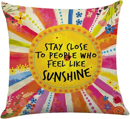 Miniatura 13 de Littlefa Funda de Almohada Be The Sunshine, Fundas de Almohada de Sol, Funda de Almohada Decorativa Sunshine, Funda de Almohada Decorativa de Flores
