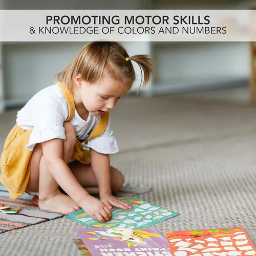 Miniatura 8 de Divertidos Libros de Pintura con Calcomanías para Niños, Juego de 2 – Entretenida Actividad de Calcomanías con Temas Vibrantes que Mantiene a
