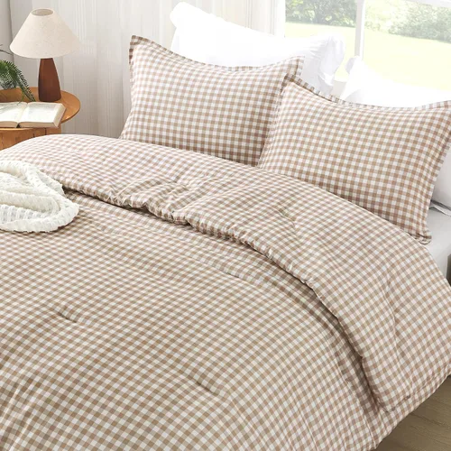 Miniatura 9 de Andency Edredón a cuadros tamaño individual (66 x 90 pulgadas), juego de cama a cuadros negros y blancos para adolescentes y niños, ropa de cama
