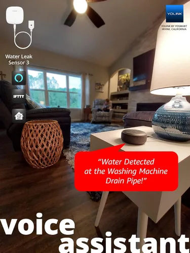 Miniatura 6 de YoLink Sensor de fugas de agua 3, con sirena integrada de hasta 105 dB, compatible con Alexa e IFTTT - SpeakerHub incluido