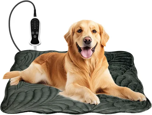 Miniatura 26 de Almohadilla térmica para perros para perros, almohadilla térmica impermeable para mascotas, interruptor de termostato inteligente, 9 velocidades