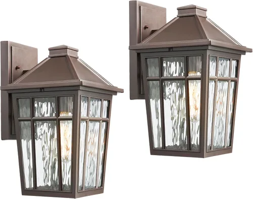 Miniatura 10 de Darkaway Lámparas de pared para exteriores, luz de porche frontal, pared exterior, antioxidante, impermeable, de aluminio con cristal para patio