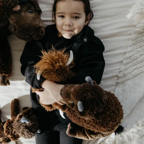 Miniatura 5 de The Petting Zoo - Peluche de bisonte, regalos para niños, animales del zoológico salvaje, colección Wild Onez, juguete de peluche de bisonte sentado