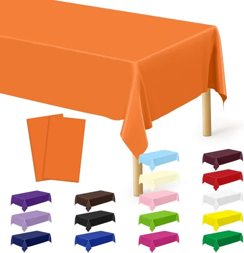 Miniatura 104 de Suministros de regreso a clases, 2 manteles de 108 x 54 pulgadas, manteles desechables coloridos para el primer día de escuela, rectangular