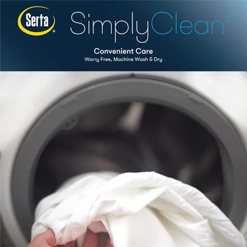 Miniatura 7 de Serta Simply Clean - Protector de colchón de triple acción, impermeable, ultra suave y resistente a las manchas, lavable a máquina, individual