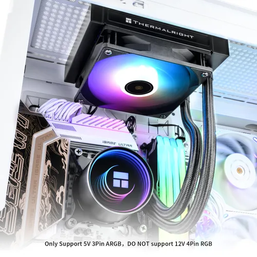Miniatura 7 de Thermalright Frozen Notte 120 ARGB - Enfriador de CPU líquido negro con ventilador ARGB de 120 mm y PWM - Hasta 2000 RPM, para AMD/AM4/AM5, Intel
