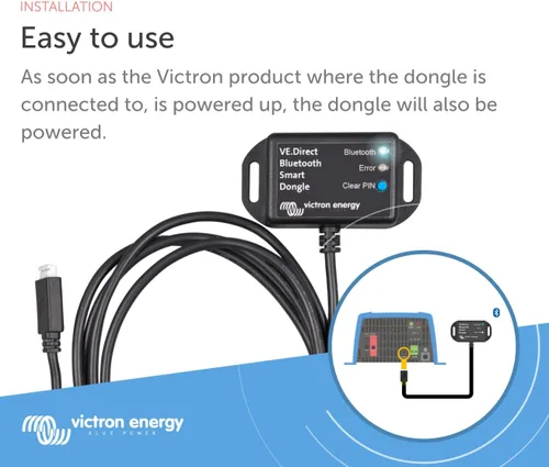 Miniatura 3 de Victron Energy VE.Direct Smart Dongle (Bluetooth) - Monitoreo inalámbrico para BMV y MPPT - Compatible con iOS y Android a través de la aplicación