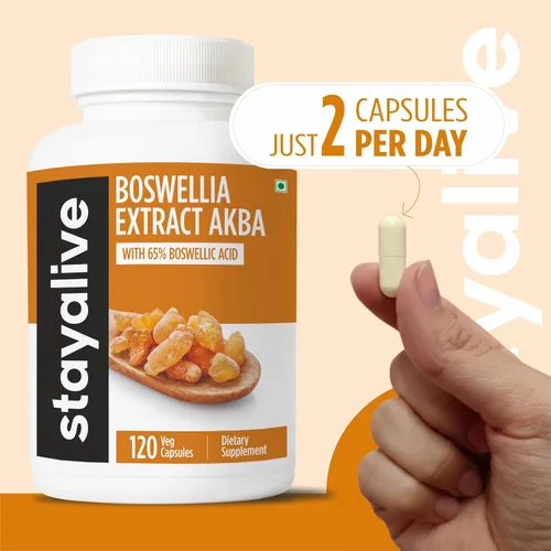Miniatura 7 de STAY ALIVE Boswellia Serrata - Cápsulas de extracto de 1000 mg con AKBA y 65% de ácido boswélico, extracto de resina en polvo 12:1, 120