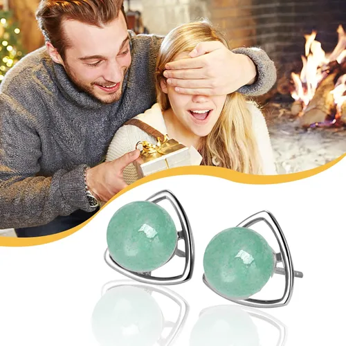 Miniatura 34 de Jade Earrings Studs,Green Jade Earrings for Women,925 Sterling Silver Earrings Studs for Sensitive Ears,Handmade Jade Earrings for Birthday