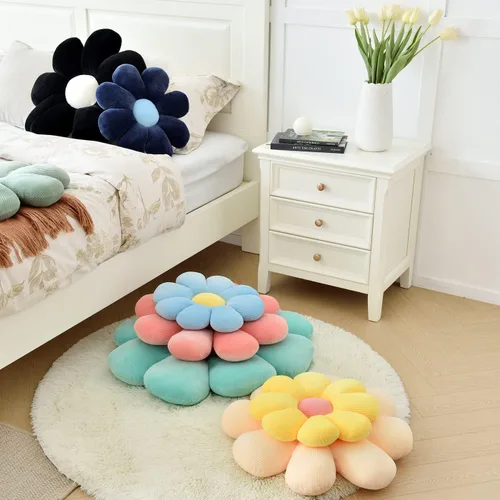 Miniatura 8 de Sioloc - Almohada en forma de flor - Cojín para las nalgas y cojín de asiento, bonita decoración de habitación y almohada de felpa para dormitorio