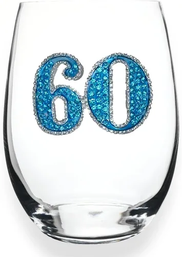 Miniatura 12 de THE QUEENS' JEWELS Happy Birthday - Copa de vino sin tallo, 21 onzas, regalo único para mujeres, cumpleaños, lindo, divertido, sin pintar, decorado
