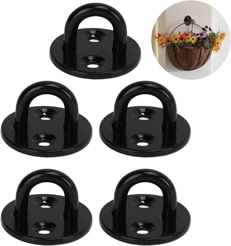 Miniatura 6 de Tissting Gancho para placa de ojo de acero inoxidable 304, diámetro de la base de 1.3 pulgadas, 5 ganchos redondos y resistentes para montaje