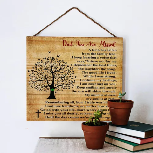 Miniatura 2 de Placa de madera para recuerdo de papá para niños, pérdida de papá, condolencias de papá, regalo conmemorativo para papá para hija hijo, día