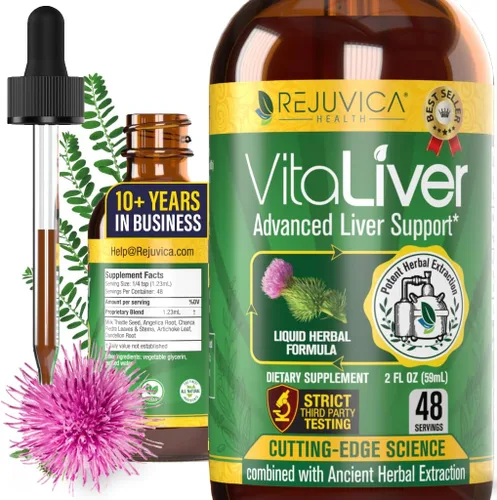 VitaLiver - Suplemento para la salud del hígado - Apoya la limpieza y desintoxicación del hígado - Fórmula líquida para mejor absorción - Cardo