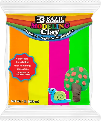 Miniatura 15 de BAZIC Products Arcilla para modelar, color negro, 1 libra, masa de modelado, manualidades, regalo no tóxico para artistas, a granel para aula
