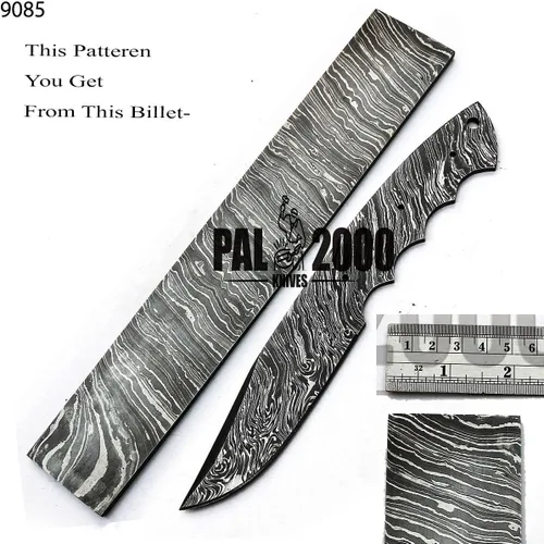 Miniatura 4 de PAL 2000 KNIVES DAM-9000 Billet de Damasco para la fabricación de cuchillos - Patrón de tormenta de fuego de barra 12" x 2" x 0.197 in