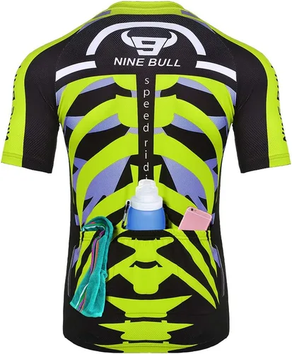 Miniatura 4 de Conjunto de camiseta de ciclismo para hombre, camiseta reflectante de secado rápido y pantalones cortos de ciclismo acolchados 3D, M