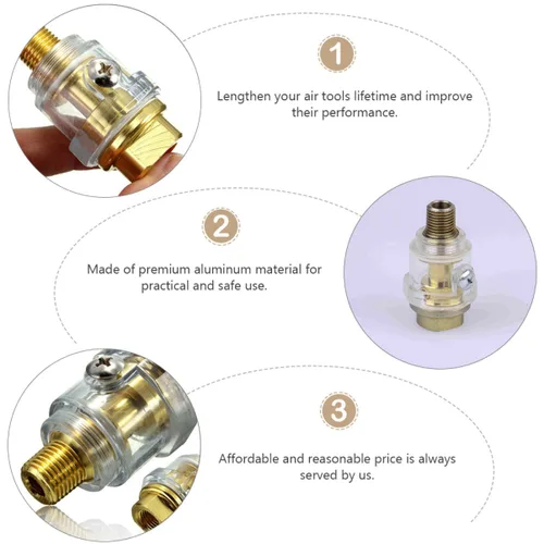 Miniatura 6 de 6 unids a línea de acceso práctico FRL Mini en- Lubricador Aplicaciones Sistema Compresor Aire engrasador de pulgadas en línea para Bsp hembra