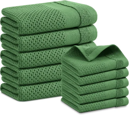 Miniatura 21 de Homaxy Paños de cocina 100% algodón, paquete de 8 – 12 x 12 pulgadas, tejido de gofre, muy suaves y absorbentes, paños de cocina de secado rápido