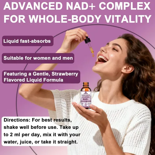 Miniatura 7 de NAD+ Suplementos para hombres y mujeres, suplemento liposomal Nad+ alternativo NMN extra fuerte con resveratrol quercetina para energía celular