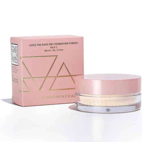 Miniatura 11 de The Good Mineral Loves-You-Back Base de maquillaje mineral en polvo 3 en 1 (BEIGE 3) Diseñada para pieles sensibles y propensas al acné Unifica