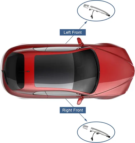 Miniatura 7 de Manija de puerta del conductor cromada, compatible con Nissan Sentra Murano Maxima Leaf 2009-2018, con sensor y sistema de entrada inteligente sin