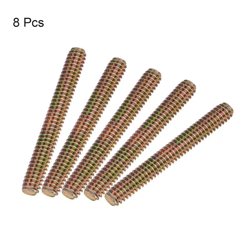 Miniatura 3 de uxcell 8 piezas de zinc de color totalmente roscado varilla 1/4"-20, 2" longitud, tornillo de rosca de acero al carbono para montaje de muebles