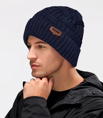 Miniatura 33 de Loritta Gorro de invierno cálido de punto grueso y holgado para hombre