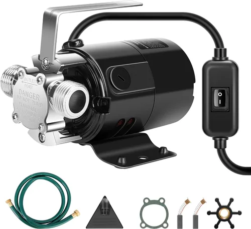 Miniatura 10 de VIVOSUN Bomba de transferencia de agua de 115 V, bomba portátil de 1/10 HP 330 GPH con kit de manguera de agua, ideal para eliminar agua