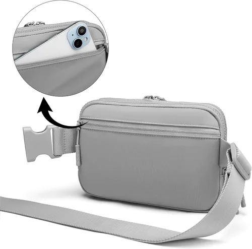 Miniatura 4 de Talla grande - Mini bolso para cinturón - Correa extra larga de 70 pulgadas - Doble compartimento - Correa extendida - Riñonera para mujer